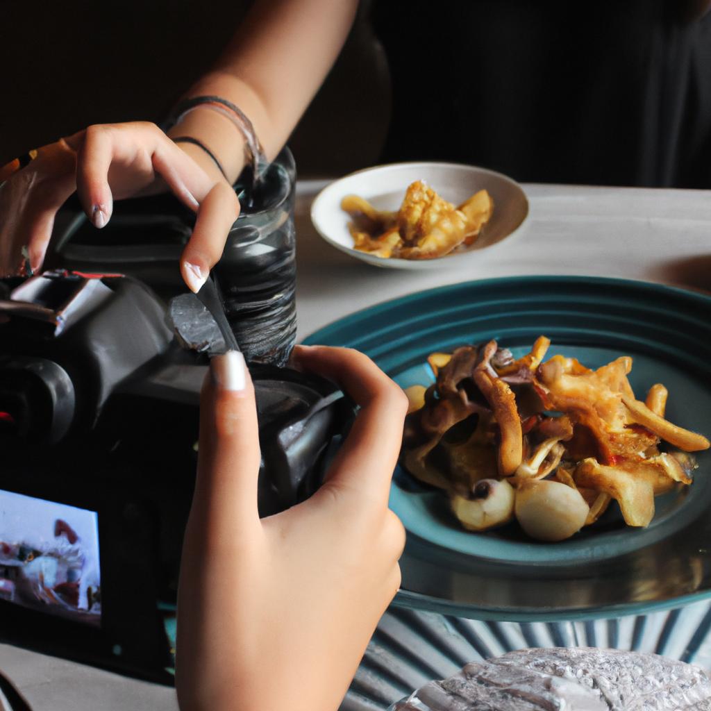 Person taking photo of food
